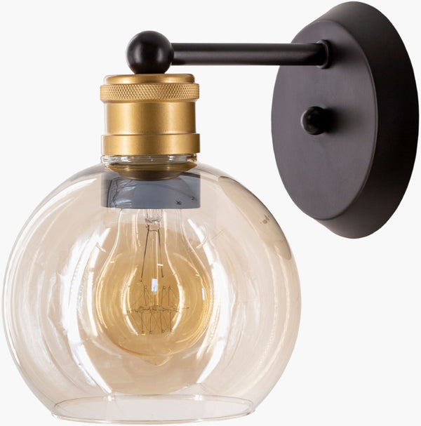Livabliss Coley Metal and Glass Wall Sconce Compact Traditional Ambient Light for Hallways CEY-001