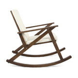 Christopher Knight Home® - Noble House - Gus Outdoor Acacia Wood Rocking Chair With Cushion