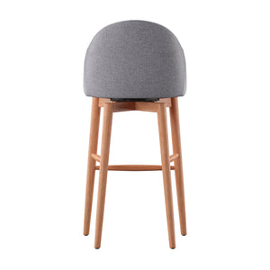 Homelegance By Top-Line Montague Mid-Century Wood Swivel Bar Height Stools (Set of 2) Grey Rubberwood