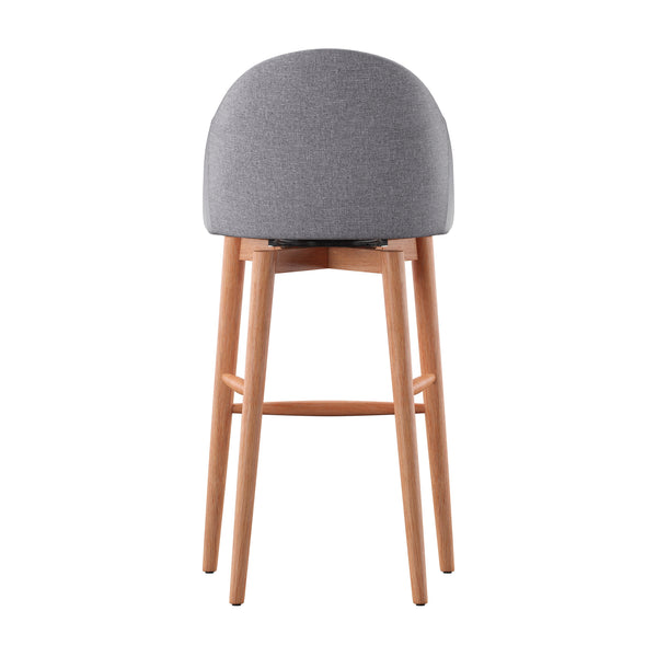 Homelegance By Top-Line Montague Mid-Century Wood Swivel Bar Height Stools (Set of 2) Grey Rubberwood