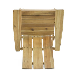 English Elm Zuma Solid Acacia Foldable Adirondack Chair Rustic Outdoor Lounger for Deck or Patio Natural 68319.00NTLS