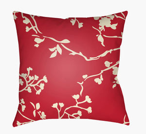 Livabliss Chinoiserie Floral Woven Accent Pillow Botanical Patterned Sofa Throw for Classic Interiors Yellow, Red 20"L x 20"W CF008-2020