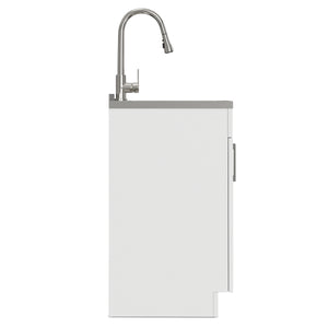 English Elm Hennessy Shaker Cabinet Utility Sink Stainless Steel Basin Laundry Room Setup B136P427216