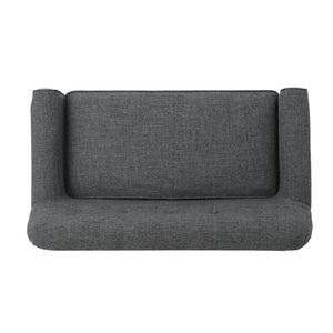 English Elm Love Seat with Button Tufted Back Rolled Arms Tapered Legs Mid-century Modern Style N771P202672D