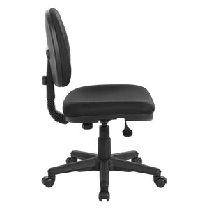 OSP Home Furnishings Sculptured Armless Task Chair Ergonomic Lumbar Support for Home or Office Workstation 8120-231