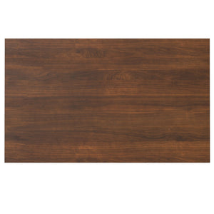 English Elm Hunter Dining Table - 66"x40" Walnut Veneer Top, Black Hairpin Legs, Handcrafted Industrial Style Durable Elegant B136P266898