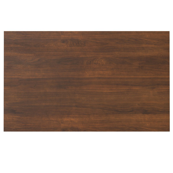 English Elm Hunter Dining Table - 66"x40" Walnut Veneer Top, Black Hairpin Legs, Handcrafted Industrial Style Durable Elegant B136P266898