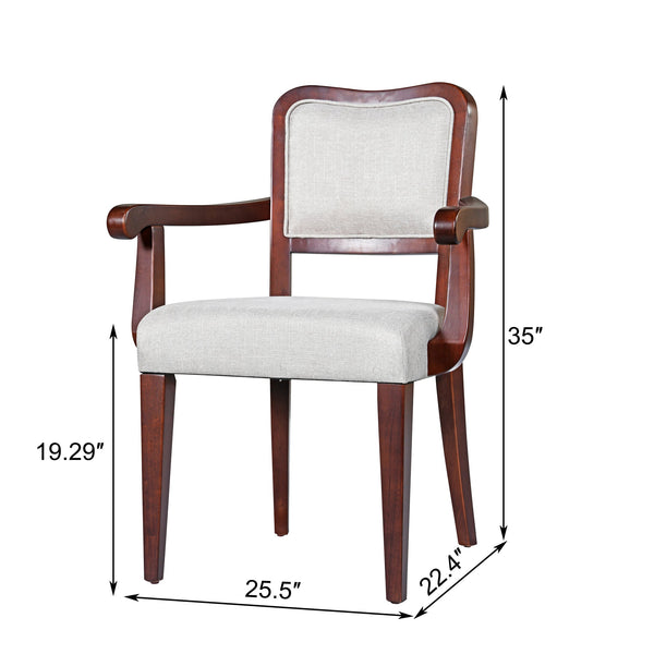 English Elm 42" Round Oak Veneer Pedestal Dining Set with Upholstered Chairs for Kitchen Nooks N842PS125126D