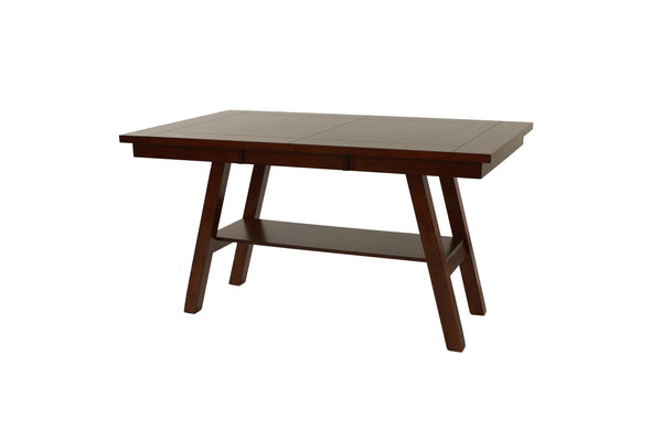 English Elm Dining Rectangle Table with Open Shelf Solid Rubberwood Finish 66" x 40" Contemporary Dining Room Centerpiece Walnut 71 L x 45 W x 7 H B011P192197