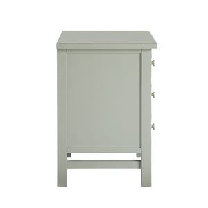 English Elm Georgina Distressed 4-Drawer Nightstand with French Dovetail Drawers and Decorative Faux Keyholes, 32" Antique Grey B050P376954