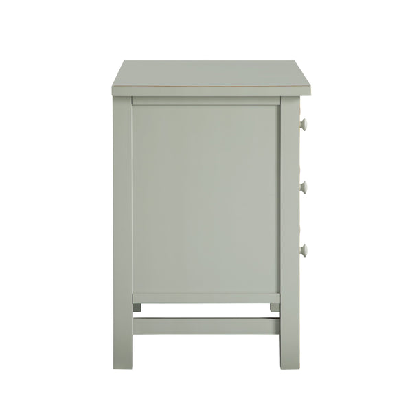 English Elm Georgina Distressed 4-Drawer Nightstand with French Dovetail Drawers and Decorative Faux Keyholes, 32" Antique Grey B050P376954