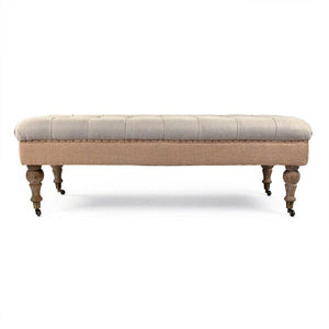 Maison Tufted Ottoman Limed Grey Oak, Natural Linen/Burlap CF056-Z E272 A003/Jute REC Zentique