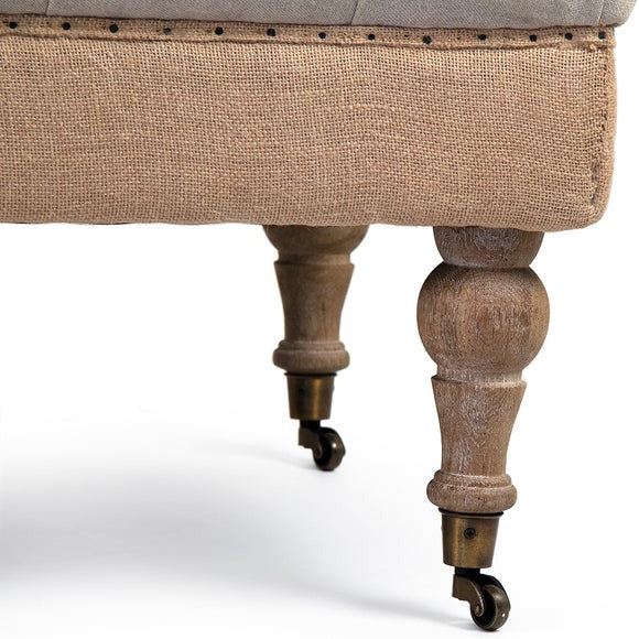 Maison Tufted Ottoman Limed Grey Oak, Natural Linen/Burlap CF056-Z E272 A003/Jute REC Zentique