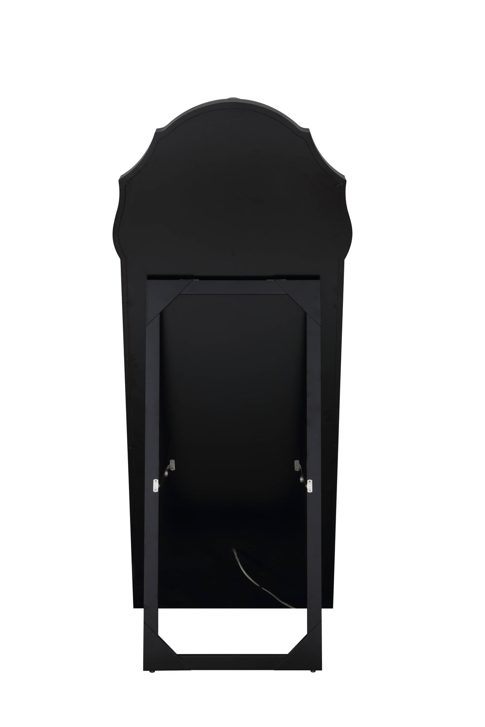 English Elm Noralie Glam Floor Mirror Silver with Beveled Frame & Faux Diamond Inlay, Hollywood-Style Accent B2726P254731