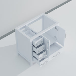 English Elm White Bath Vanity 36 In. W X 22 In. D - Elegant Storage Solution With Soft-Close Features & Style B2731P258805-GIGA