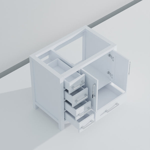 English Elm White Bath Vanity 36 In. W X 22 In. D - Elegant Storage Solution With Soft-Close Features & Style B2731P258805-GIGA