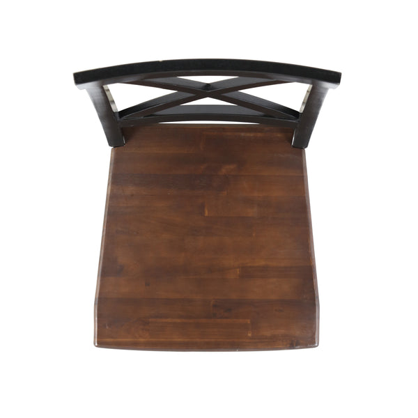 English Elm Christopher Knight Home® - Roshan Farmhouse Acacia Wood Dining Chairs Set Of 2 - Rustic Black & Walnut Finish For Comfort 62888.00BWALN