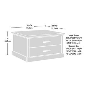 English Elm Coffee Table with Spacious Drawer and Open Shelf, Engineered Wood, Rustic-Modern Farmhouse Charm, Sturdy Design Brown B356P354413