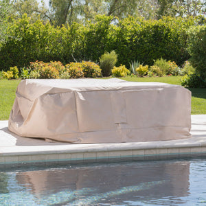 English Elm Christopher Knight Home® - SHIELD Chat Set Cover Waterproof Polyester Fabric, Handcrafted 19x8.5x6.38 Protective Outdoor Slipcover Beige 60003.00