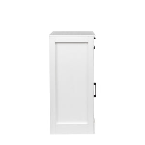 English Elm White Modular Wine Bar Cabinet with Hutch, Buffet Storage Shelf Drawer Cupboard for Dining Room W331P195808