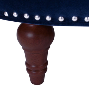English Elm La Rosa Victorian Chesterfield Sofa Tufted Velvet with Nailhead Trim Formal Seating Navy Blue B2719P238187