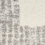 Nourison Pacific Shag PCS02 Machine Made Power-loomed Solid Border Indoor Only Shag Modern Rug Ivory Grey, Ivory Grey Pile, 100% Polyester 841491148839