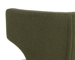 Sunpan Willowdale Dining Chair - Elegant Copenhagen Olive Fabric & Gold Stainless Steel for Sophisticated Style