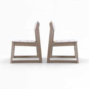 English Elm 2-pack Modernist Recycled Hdpe Slatted Patio Chairs Weather Resistant Outdoor Seating Set W3566P342906