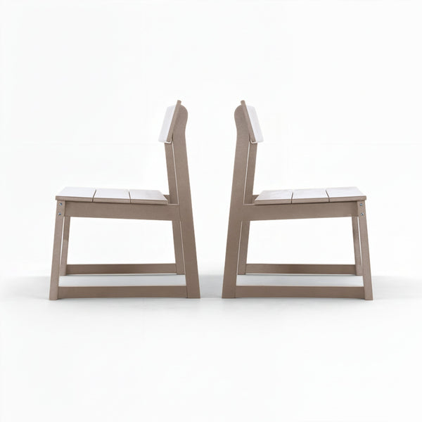English Elm 2-pack Modernist Recycled Hdpe Slatted Patio Chairs Weather Resistant Outdoor Seating Set W3566P342906