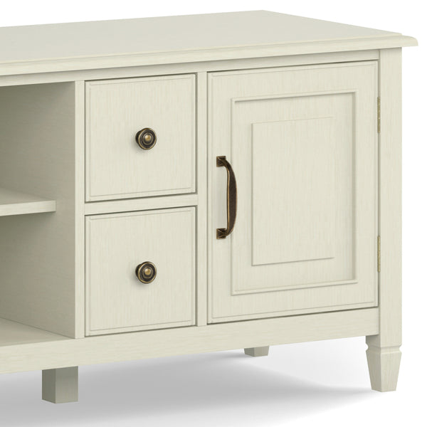 English Elm Connaught 72" Wide TV Stand with Cord Management, Solid Wood Chestnut Finish, Storage for TVs up to 80" White B136P158531