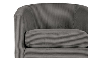 English Elm Swivel Corduroy Accent Chair with U-shaped Back and 360 Degree Base for Any Room B089P416571