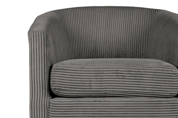 English Elm Swivel Corduroy Accent Chair with U-shaped Back and 360 Degree Base for Any Room B089P416571