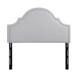 English Elm Catherine Upholstered Queen Headboard, Light Grey Polyester