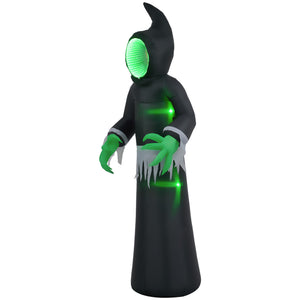 English Elm HOMCOM Inflatable 8ft Nutcracker Soldier with Scepter and LED Lights, Weather-Resistant Yard Décor Black W2225P229635