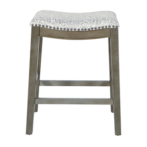 OSP Home Furnishings 24" Saddle Stool - Set of 2 Grey