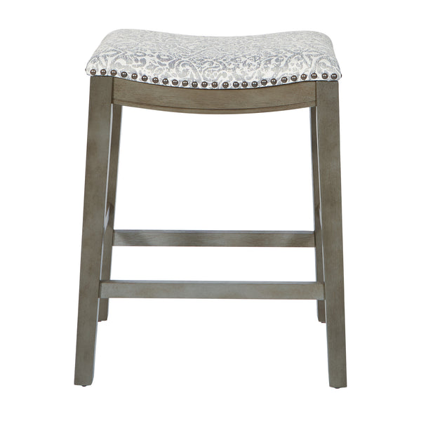 OSP Home Furnishings 24" Saddle Stool - Set of 2 Grey