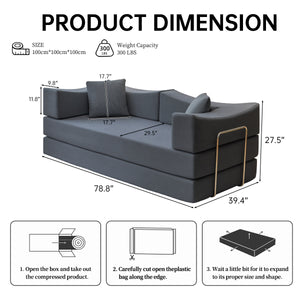 English Elm 2-In-1 Convertible Modular Sofa Bed With Memory Foam - Effortless Comfort & Style For Any Space! W3653P355639