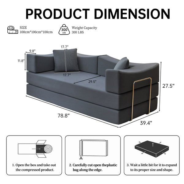 English Elm 2-In-1 Convertible Modular Sofa Bed With Memory Foam - Effortless Comfort & Style For Any Space! W3653P355639