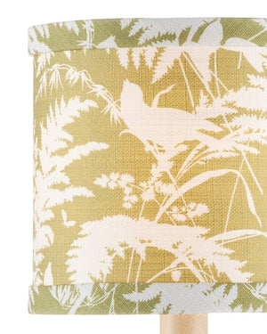 Currey & Company Aviary Drum Chandelier Shade Featuring Birds And Ferns On Citron Green For Stunning Home Decor Yellow Cotton 0900-0055-currey-company