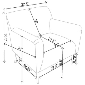 English Elm Darlene Lemon Upholstered Accent Chair with Curved Track Arms, Lemon Fabric, Sleek Metal Legs, Cozy Elegance B062P344991