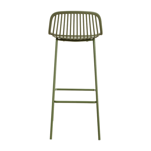 English Elm Benson Outdoor Stackable Barstools Set of 2 Uv Resistant Plastic Metal Patio Seating N776P390482G