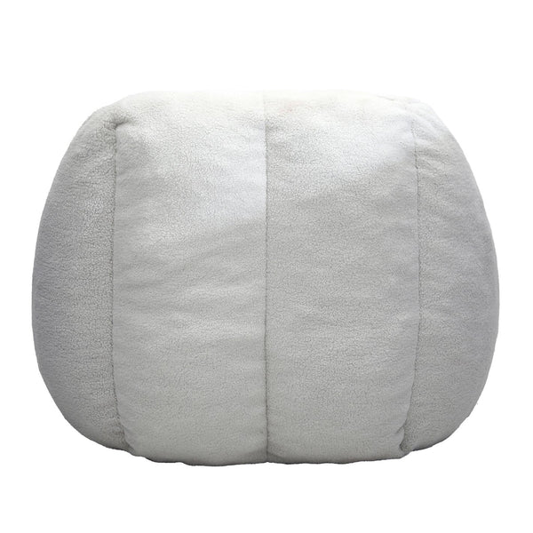 English Elm Bean Bag Chair Oversized Faux Fur Memory Foam Lounge Seat for Dorm or Living Room White W2200P243723