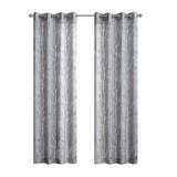 Madison Park Averil Modern/Contemporary Grommet Top Sheer Bird on Branches Burnout Window Curtain MP40-3596 Grey