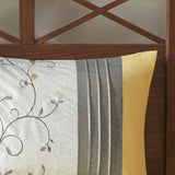 Madison Park Serene Transitional Embroidered 7 Piece Comforter Set MP10-4187 Yellow