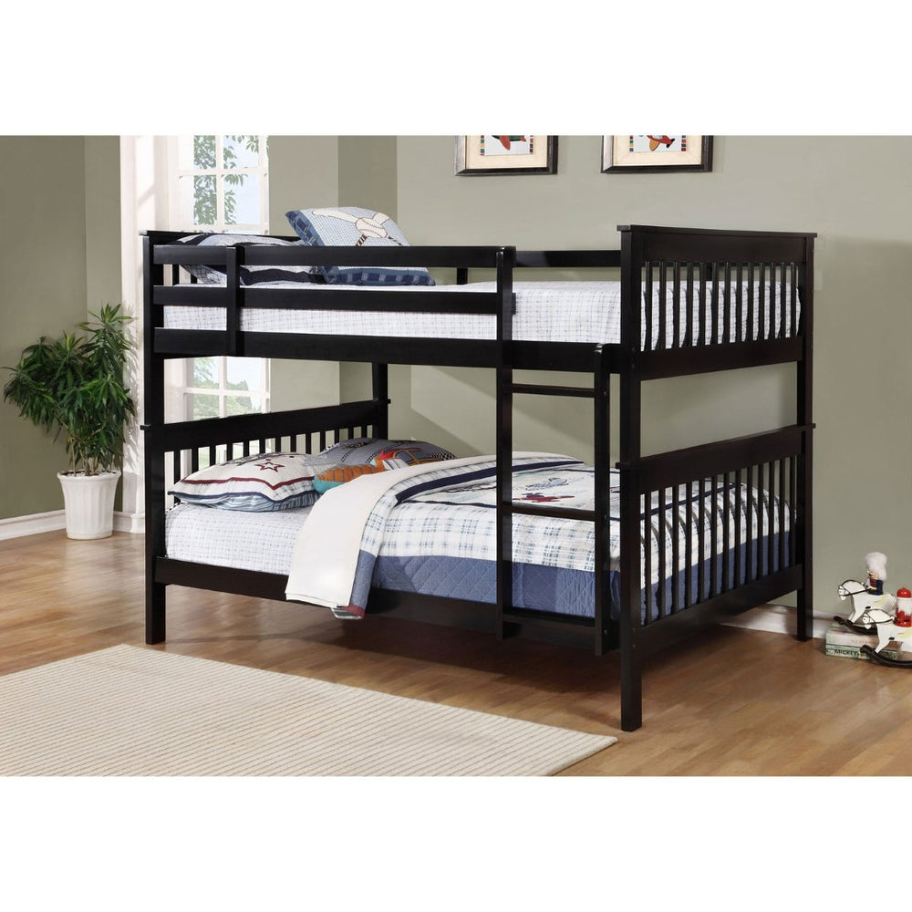 English Elm Severington Modern Black Wood Full Over Full Bunk Bed - Stylish, Space-Saving Design For Kids' Rooms B062S00837-GIGA