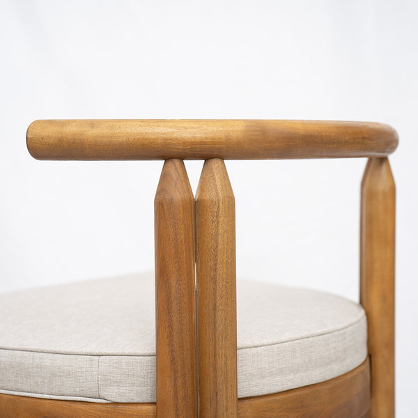 English Elm Christopher Knight Home® - Cove Acacia Wood Armless Dining Chairs Set Of 2 – Stylish Teak Finish & Comfortable Beige Cushions N775P329651T