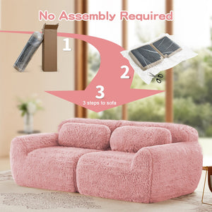 English Elm 2-seater Modular Cloud Sofa Plush Fluffy Sectional with Pillows for Living Room W714P380195