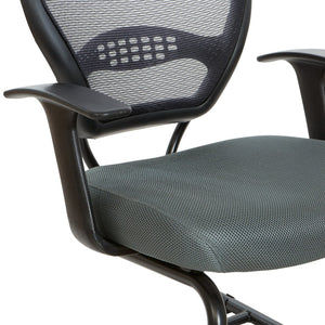 OSP Home Furnishings Professional Airgrid Mesh Back Visitor Chair with Lumbar Support and Sled Base for Offices 5505-2M