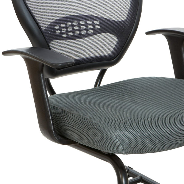 OSP Home Furnishings Professional Airgrid Mesh Back Visitor Chair with Lumbar Support and Sled Base for Offices 5505-2M