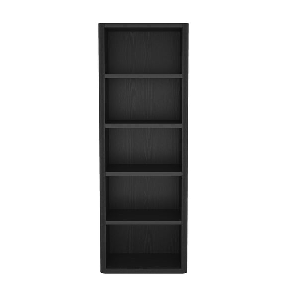 English Elm Rivington 28" Modern 5-Shelf Open Bookcase with Adjustable Shelves and Warm Wood Grain Finish Black B365P398315